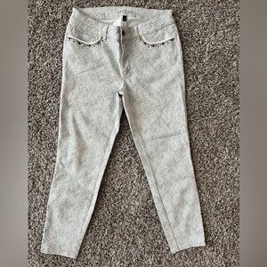 WHBM Grey Leopard Skinny Crop Jeans/Pants 8